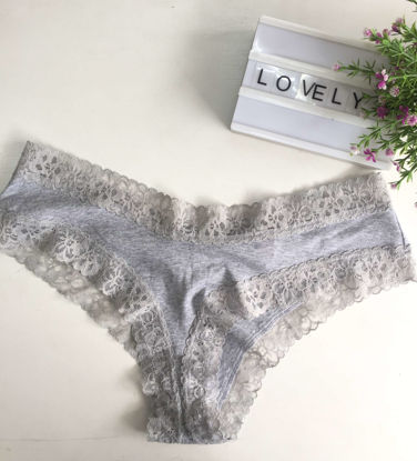 Imagen de Victoria's Secret  Panty  Cheeky Gris Detalle de Encaje XL